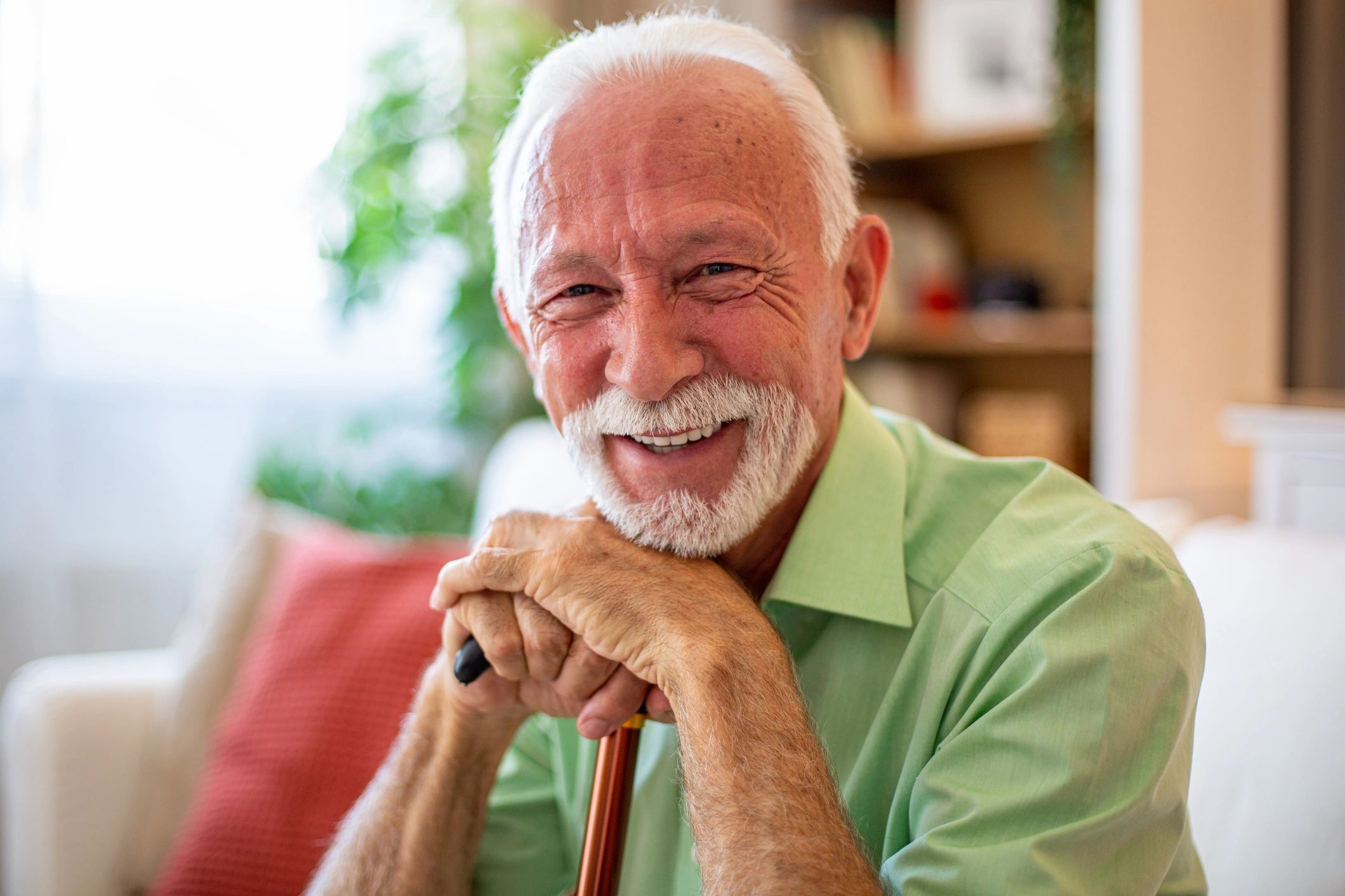 single elderly person independent living happy